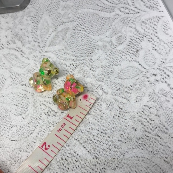 Lucite gummy bears earrings fun statement - Picture 5 of 7